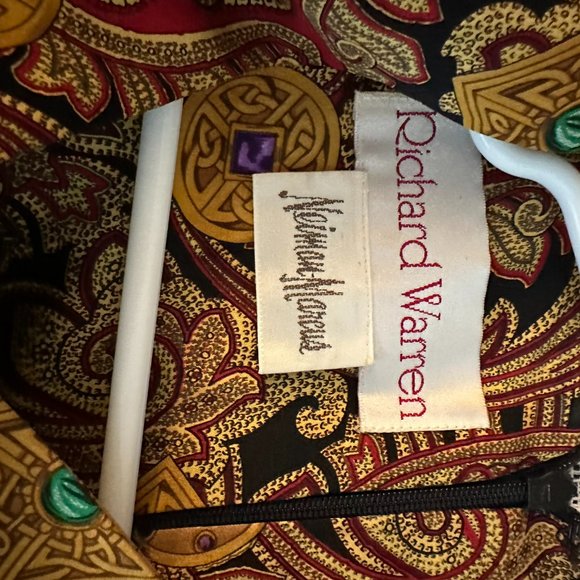 Vintage Richard Warren Faux Wrap Silk Dress, Size 4 - Picture 3 of 5